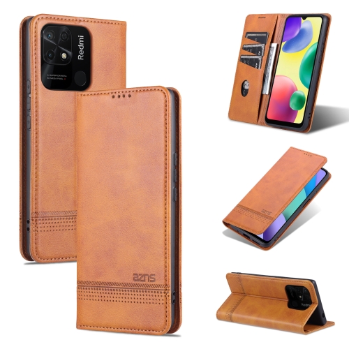 AZNS AZNS Xiaomi Redmi 10C Fodral Flip Läder Brun