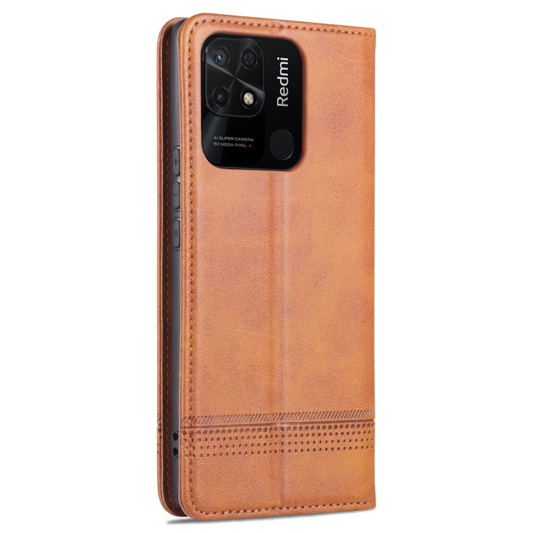 AZNS AZNS Xiaomi Redmi 10C Fodral Flip Läder Brun