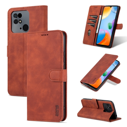 AZNS AZNS Xiaomi Redmi 10C Fodral Läder Brun