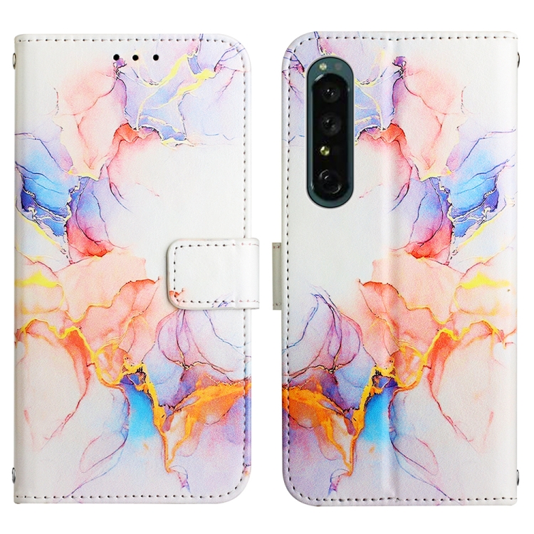  Sony Xperia 1 IV Fodral Marmor Galaxy Vit