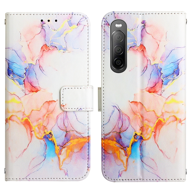  Sony Xperia 10 IV Fodral Marmor Galaxy Vit
