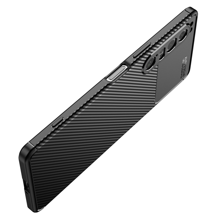 Sony Xperia 1 IV Skal Kolfiber Textur Blå