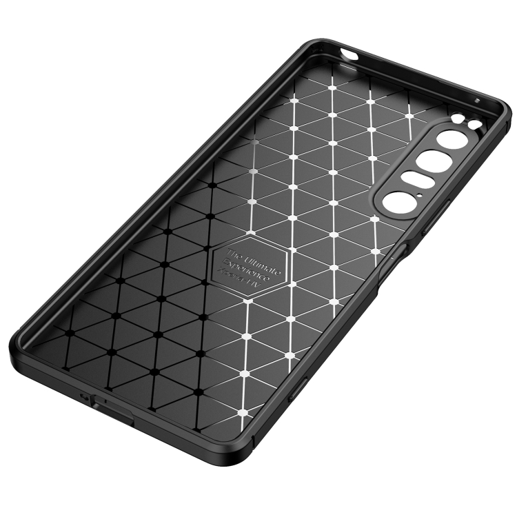  Sony Xperia 1 IV Skal Kolfiber Textur Blå