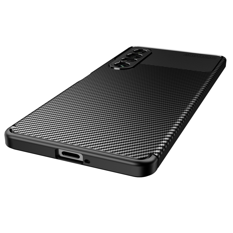 Sony Xperia 1 IV Skal Kolfiber Textur Svart