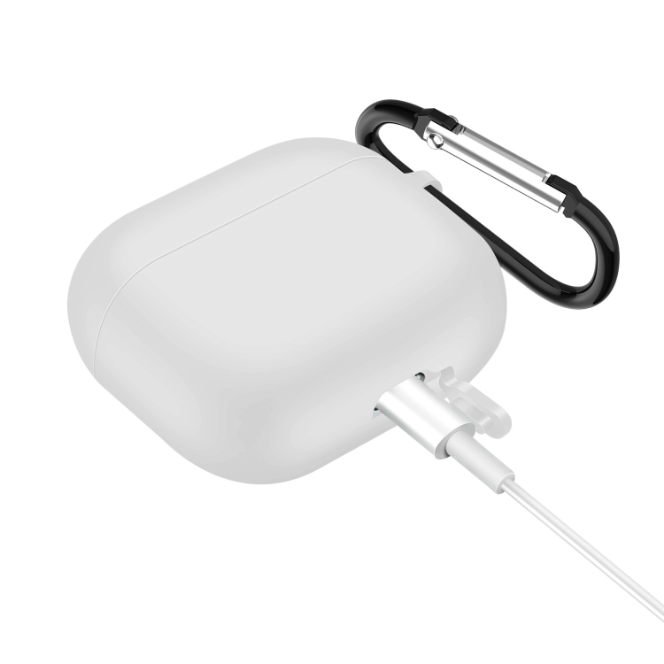  AirPods 3 Skal Silikon Karbinhake Vit