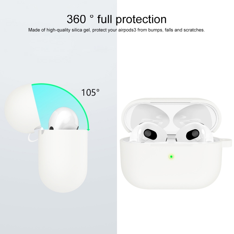  AirPods 3 Skal Silikon Med Krok Vit