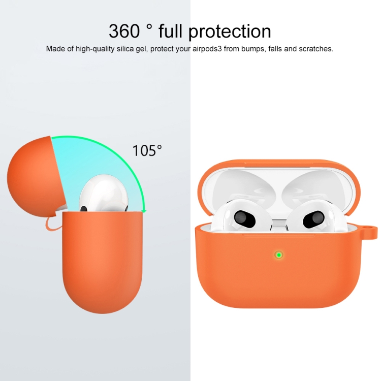  AirPods 3 Skal Silikon Med Krok Orange