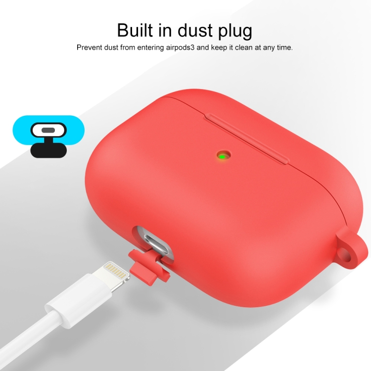  AirPods 3 Skal Silikon Med Krok Röd