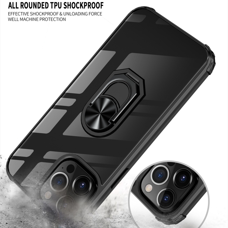  iPhone 14 Pro Max Skal Shockproof Armor Ring Svart