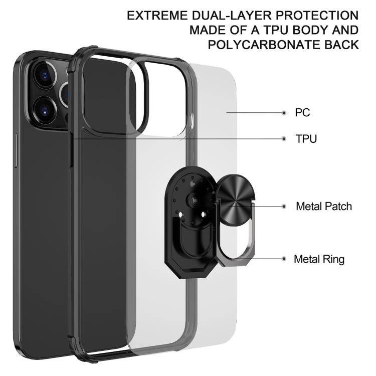  iPhone 14 Pro Max Skal Shockproof Armor Ring Blå