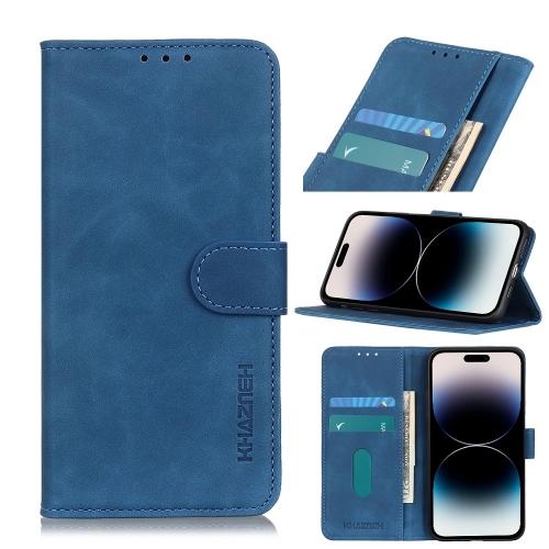 KHAZNEH KHAZNEH iPhone 14 Pro Max Fodral Retro Läder Blå