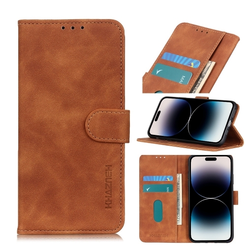 KHAZNEH KHAZNEH iPhone 14 Pro Max Fodral Retro Läder Brun