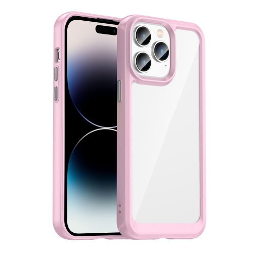  iPhone 14 Pro Max Skal Akryl/TPU Transparent/Rosa