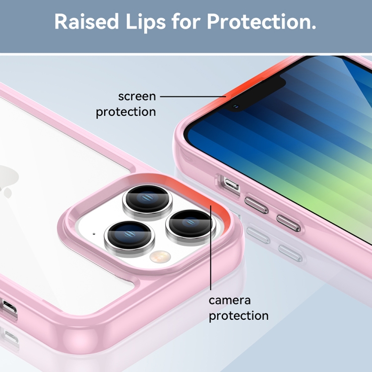  iPhone 14 Pro Max Skal Akryl/TPU Transparent/Rosa