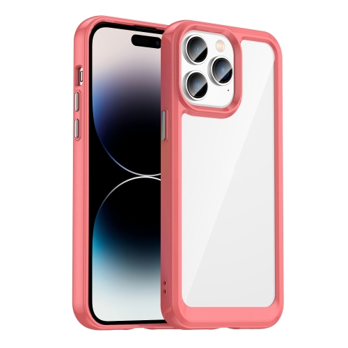  iPhone 14 Pro Max Skal Akryl/TPU Transparent/Röd