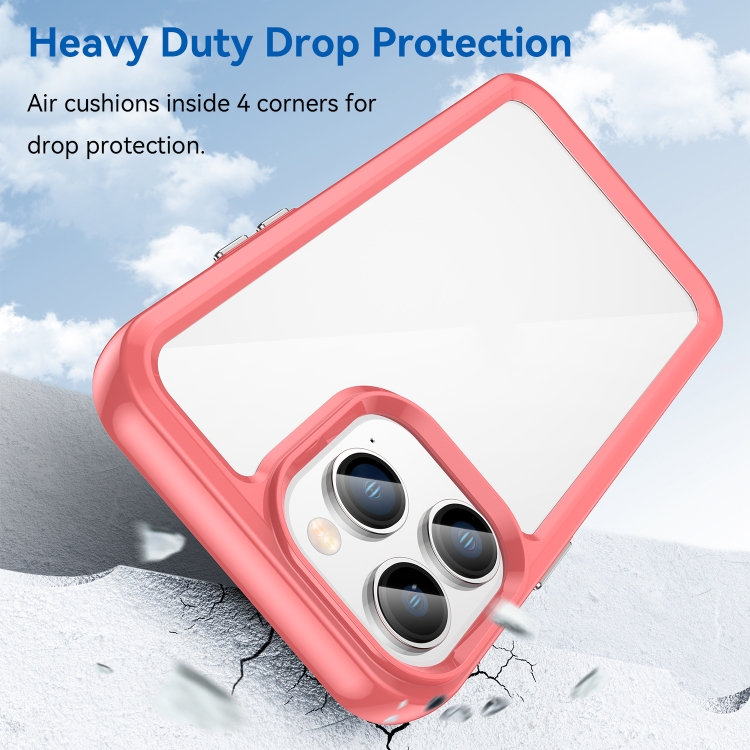  iPhone 14 Pro Max Skal Akryl/TPU Transparent/Röd