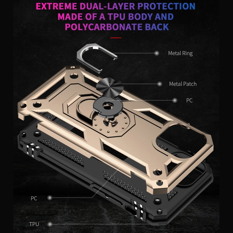  iPhone 14 Pro Max Skal Shockproof Hybrid Ring Guld