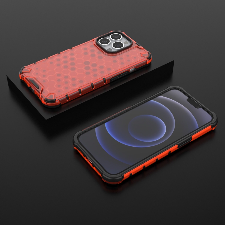  iPhone 14 Pro Max Skal Shockproof Honeycomb Hybrid Röd
