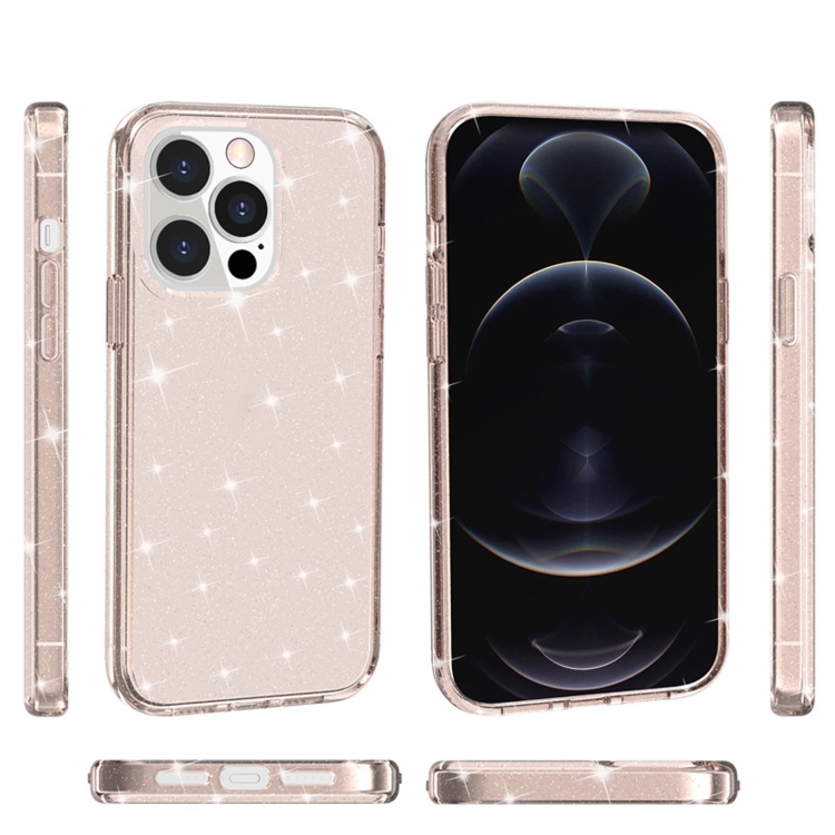  iPhone 14 Pro Max Skal Shockproof Glitter TPU Roséguld