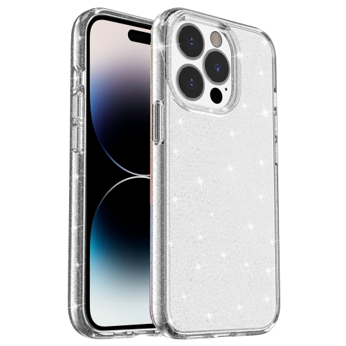  iPhone 14 Pro Max Skal Shockproof Glitter TPU Transparent
