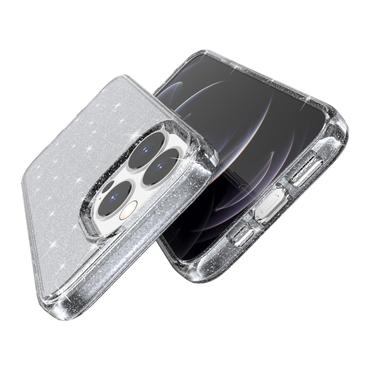  iPhone 14 Pro Max Skal Shockproof Glitter TPU Transparent