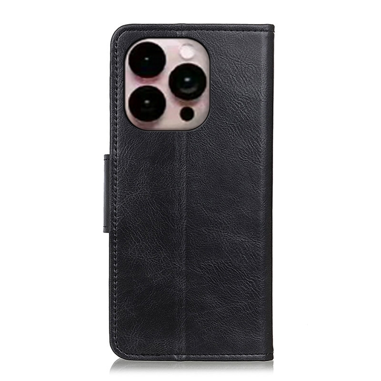  iPhone 14 Pro Max Fodral Crazy Horse Läder Svart