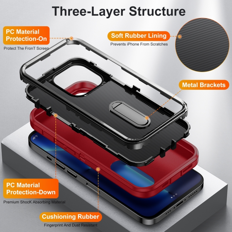  iPhone 14 Pro Max Skal 3in1 Shockproof Xtreme Röd/Svart