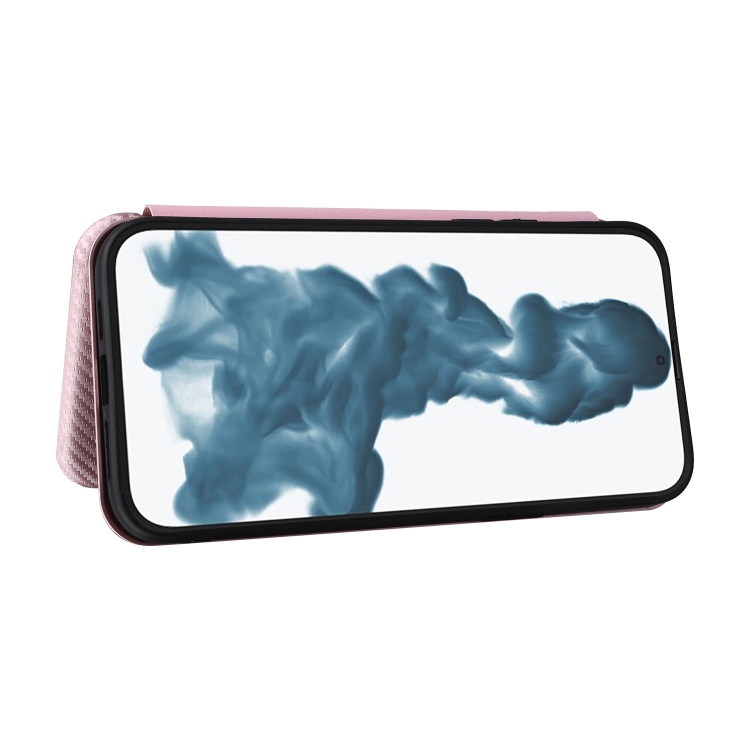  iPhone 14 Pro Max Fodral Flip Kolfiber Textur Roséguld