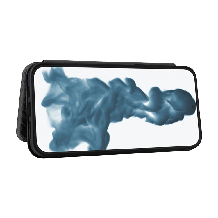  iPhone 14 Pro Max Fodral Flip Kolfiber Textur Svart