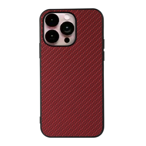  iPhone 14 Pro Max Skal Kolfiber Textur Röd
