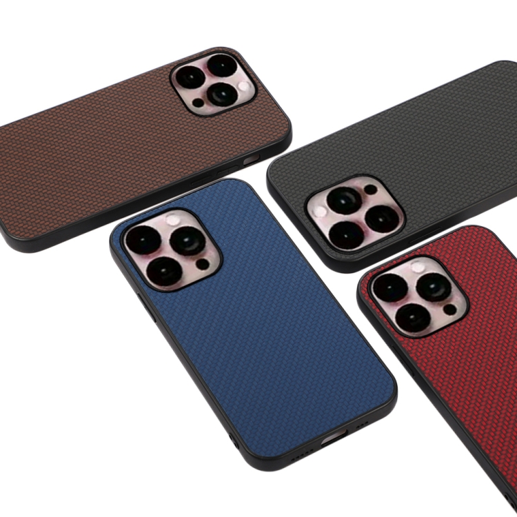  iPhone 14 Pro Max Skal Kolfiber Textur Röd