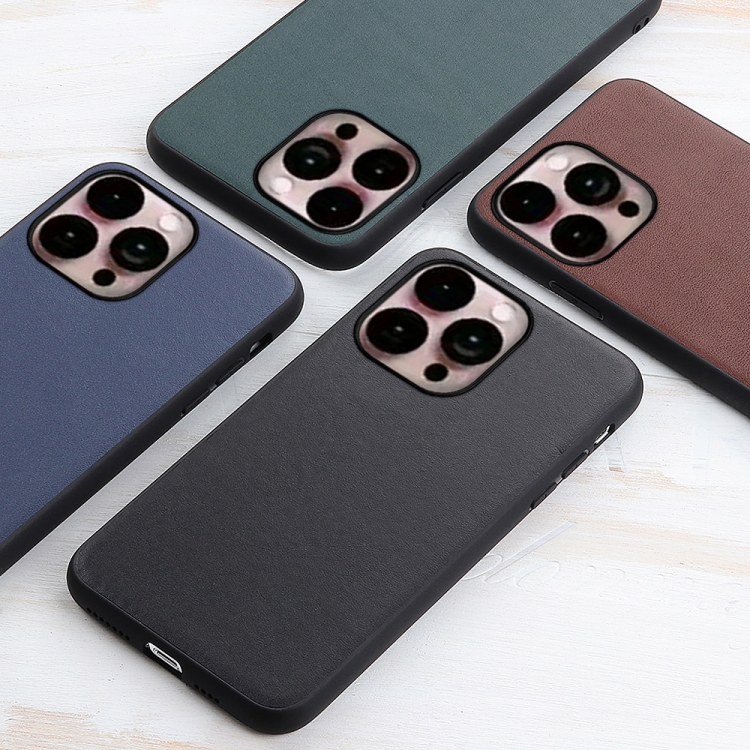 iPhone 14 Pro Max Skal Äkta Läder Svart