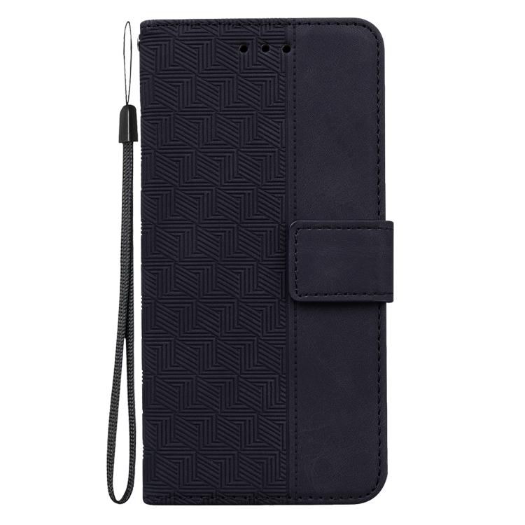  iPhone 14 Pro Max Fodral Geometrisk Läder Svart