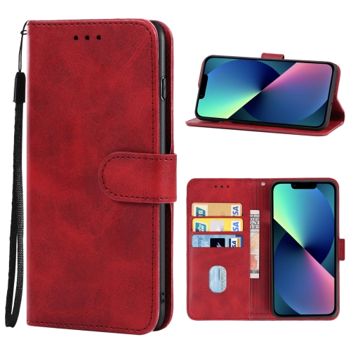  iPhone 14 Fodral Läder Röd