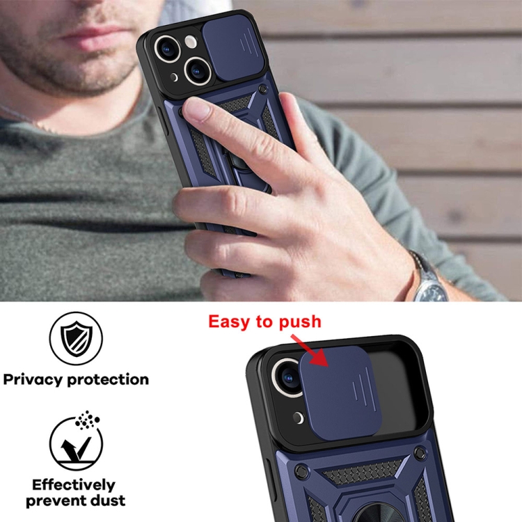  iPhone 14 Skal Armor Hybrid Ring CamShield Blå