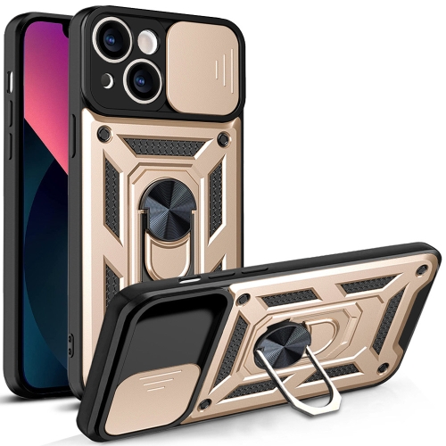  iPhone 14 Skal Armor Hybrid Ring CamShield Guld