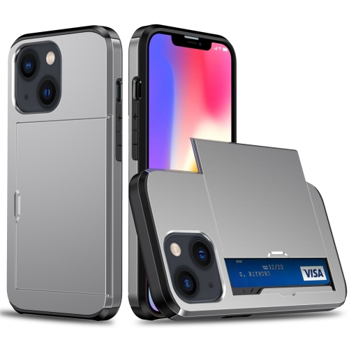  iPhone 14 Skal Hybrid Med Kortfack Grå
