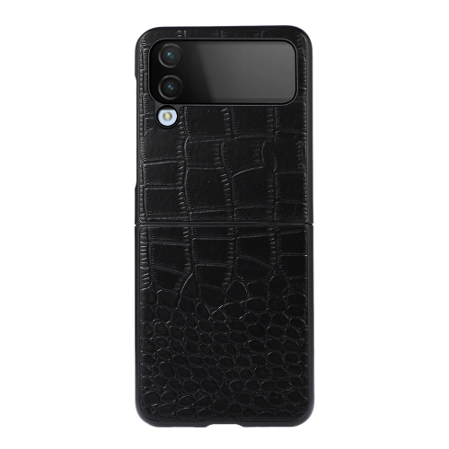  Samsung Galaxy Z Flip 4 Skal Krokodil Textur Läder Svart