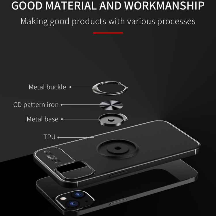  iPhone 14 Skal Ring Svart/Blå
