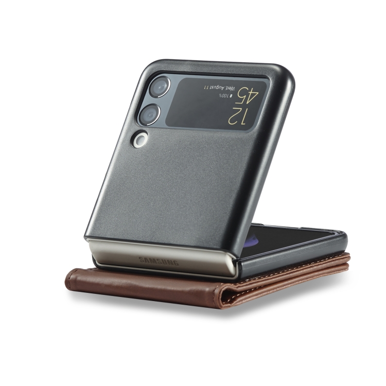 LC.IMEEKE LC.IMEEKE Galaxy Z Flip 4 Fodral Läder Brun