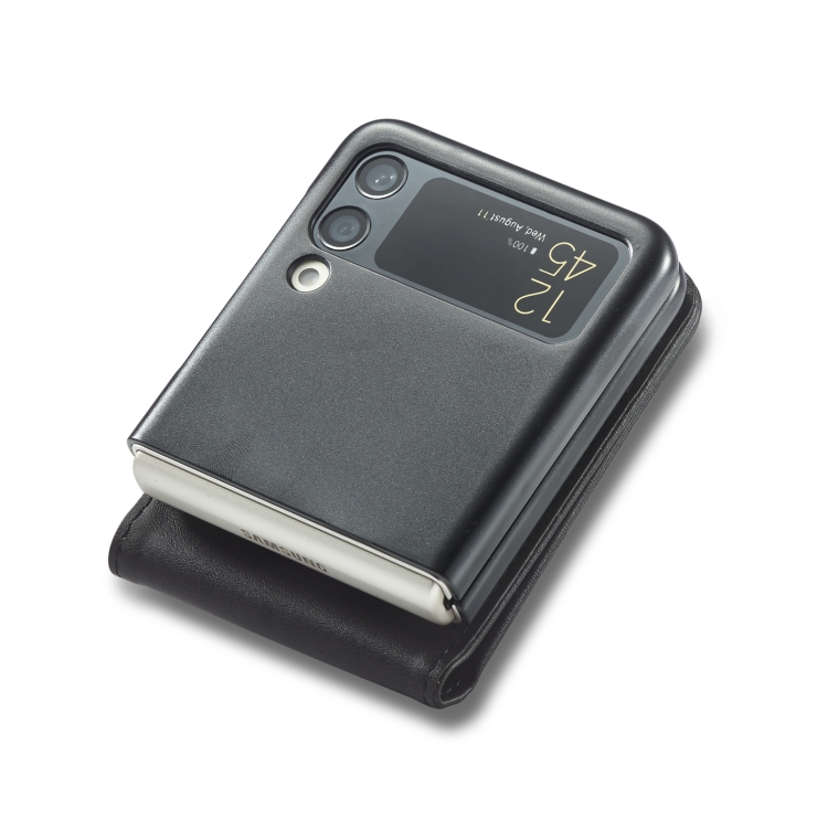 LC.IMEEKE LC.IMEEKE Galaxy Z Flip 4 Fodral Läder Svart