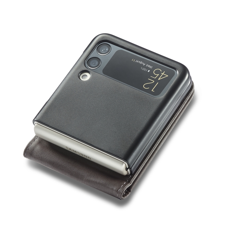 LC.IMEEKE LC.IMEEKE Galaxy Z Flip 4 Fodral Läder Grå