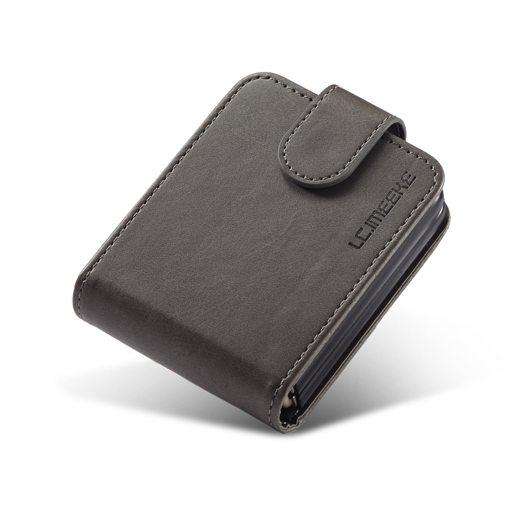 LC.IMEEKE LC.IMEEKE Galaxy Z Flip 4 Fodral Läder Grå