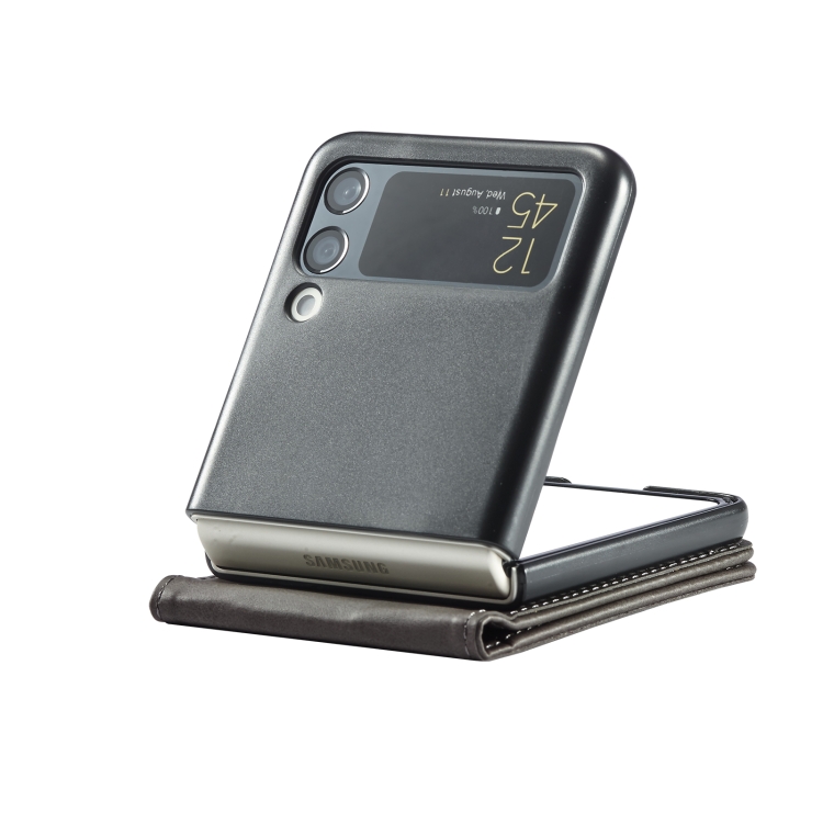 LC.IMEEKE LC.IMEEKE Galaxy Z Flip 4 Fodral Läder Grå