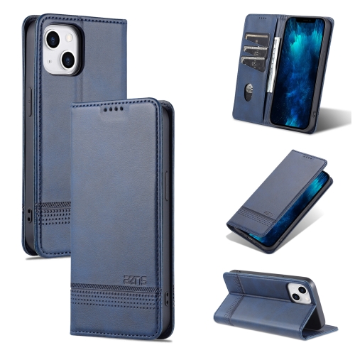 AZNS AZNS iPhone 14 Fodral Flip Läder Blå