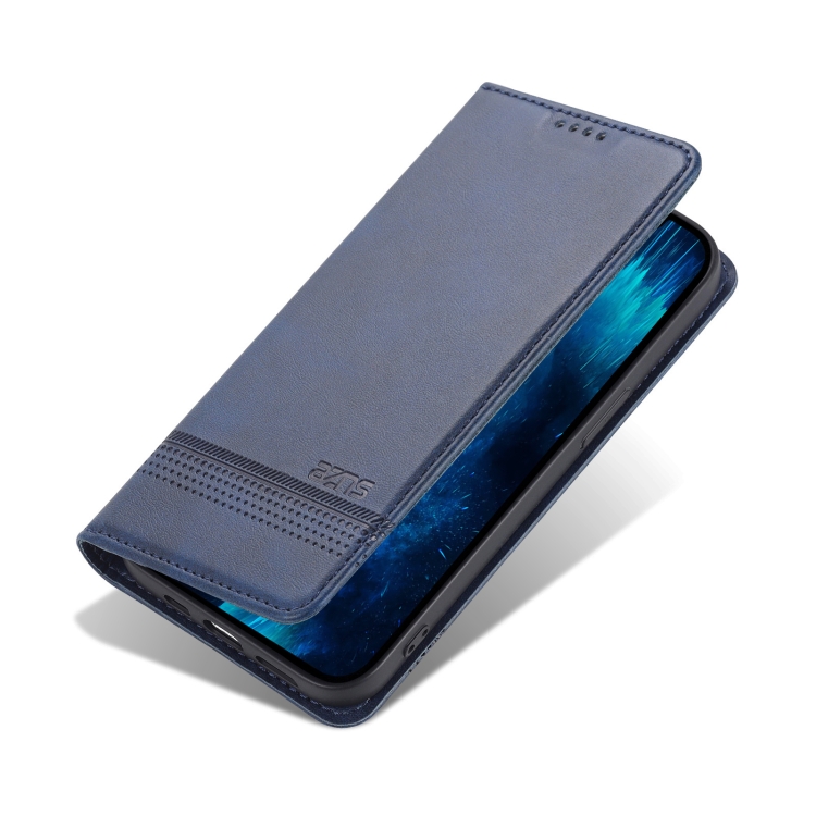 AZNS AZNS iPhone 14 Fodral Flip Läder Blå