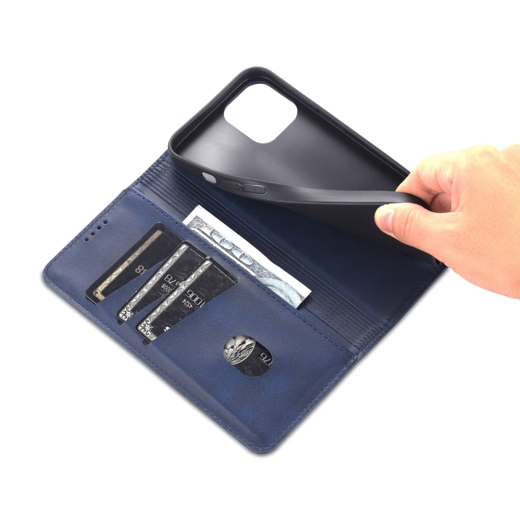 AZNS AZNS iPhone 14 Fodral Flip Läder Blå