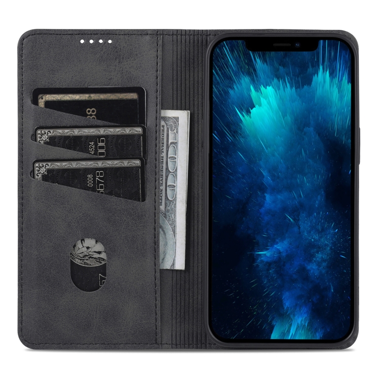 AZNS AZNS iPhone 14 Fodral Flip Läder Svart