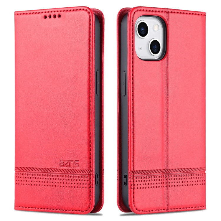 AZNS AZNS iPhone 14 Fodral Flip Läder Röd