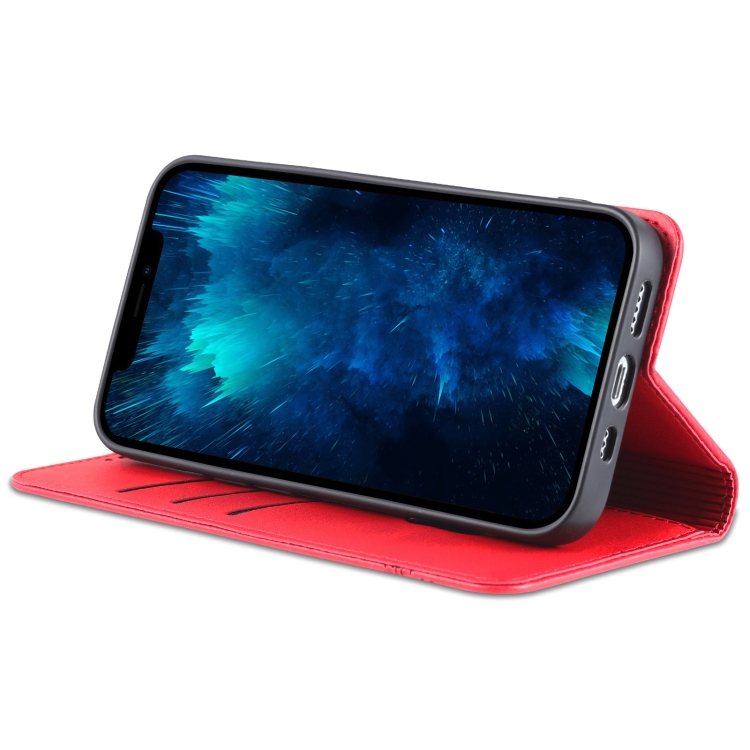 AZNS AZNS iPhone 14 Fodral Flip Läder Röd